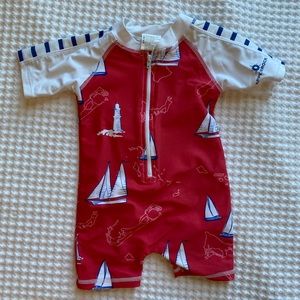 Snapper Rock Short Sleeve Sunsuit Baby Boy 0-6M